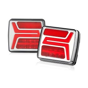 VEVOR Trailer Lights, 2PCS 12V Square Magnetic LED Trailer Tail Lights Kit with Stop Brake Turn Tail License Lamp