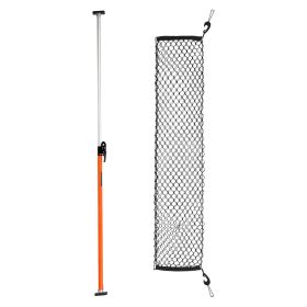 VEVOR Cargo Bar, Ratcheting Cargo Bar Adjustable from 40" to 73", Heavy-duty Steel Cargos Stabilizer with Storage Net & Non-Slip Foot Pads