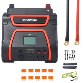 3000 Watts Power Inverter Modified Sine Wave Car LED Display , Portable AC Power Emergencies, Job Sites, Trucks Boats Off Grid RV Camping,12V To (Option: Black)