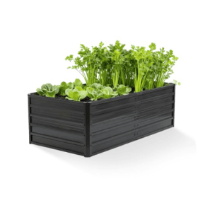 Metal Raised Garden Bed, 6x3x2ft Outdoor Planter Box, Raised Garden Beds For Planting Plants Vegetables, Flowers (Option: Grey Black)