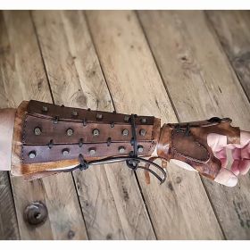 Rivet Lace-up Medieval New Retro Boxing Glove (Option: Khaki)