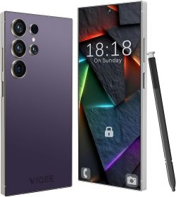 8+256GB Unlocked Smartphone, 6.8" HD+ Display, I25 5G Ultra Unlocked Phone, Built in Pen, 6000mAh Battery /Face ID+Fingerprint Lock/Dual SIM (Color: Purple)