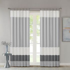 Polyoni Pintuck Curtain Panel(Only 1 Pc Panel) (Color: as Pic)