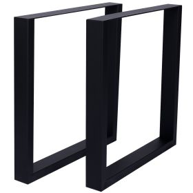 Square Table Legs 28X 24 ,Wide Metal Table Legs , Heavy Duty Steel Desk Legs Table Leg Dining Table Legs Coffee Desk Leg, Set Of 2 (Option: Black)